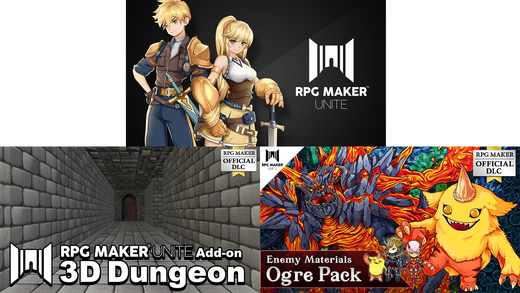 Bundle | RPG MAKER UNITE & Add-on - 3D Dungeon & Enemy Materials - Ogre Pack