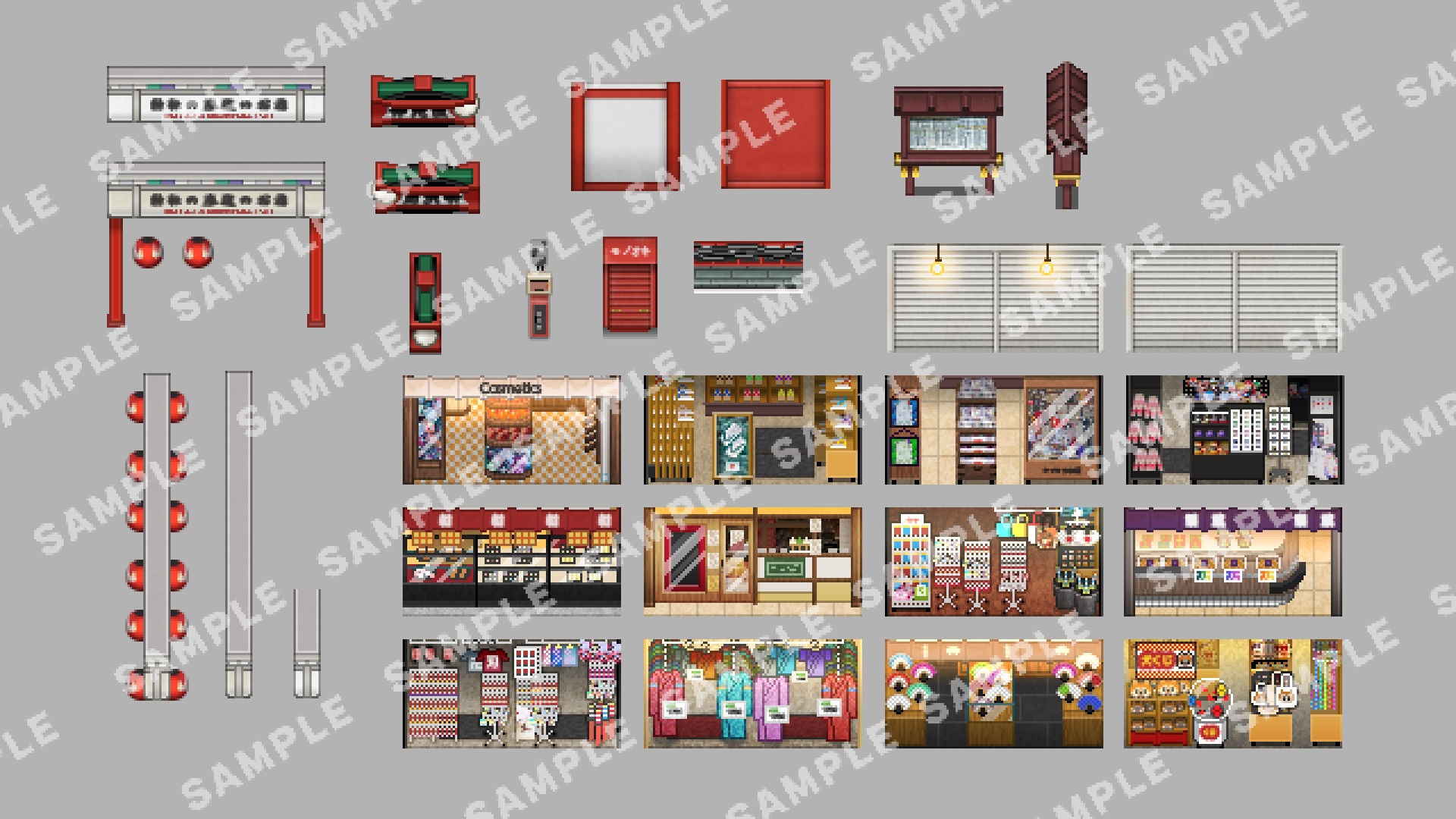 SERIALGAMES 日本の旅先タイルセット - 浅草セット - RPGツクールMZ SERIALGAMES 日本の旅先タイルセット - 浅草セット - RPGツクールMZ
