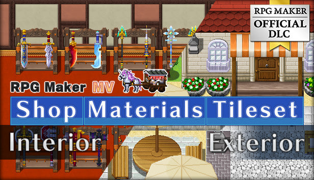 RPG Maker MZ - Shop Materials Tileset - Interior / Exterior