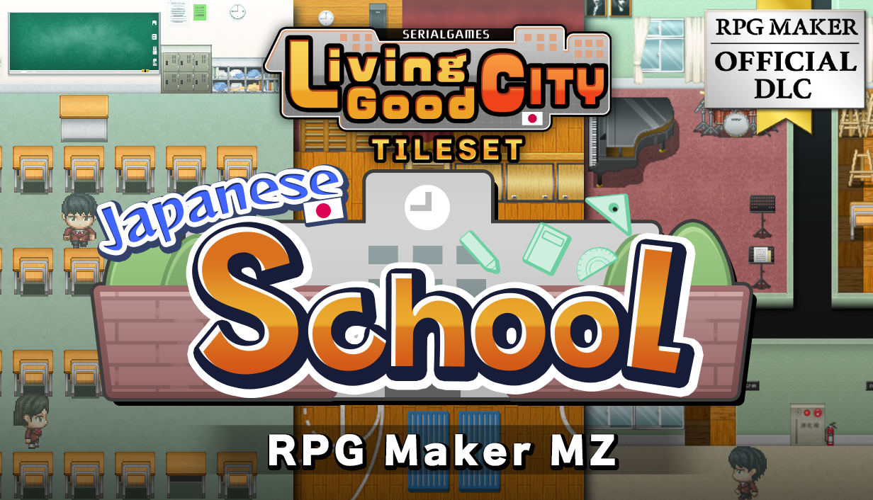 SERIALGAMES LivingGoodCity TILESET Japanese School - RPG Maker MZ