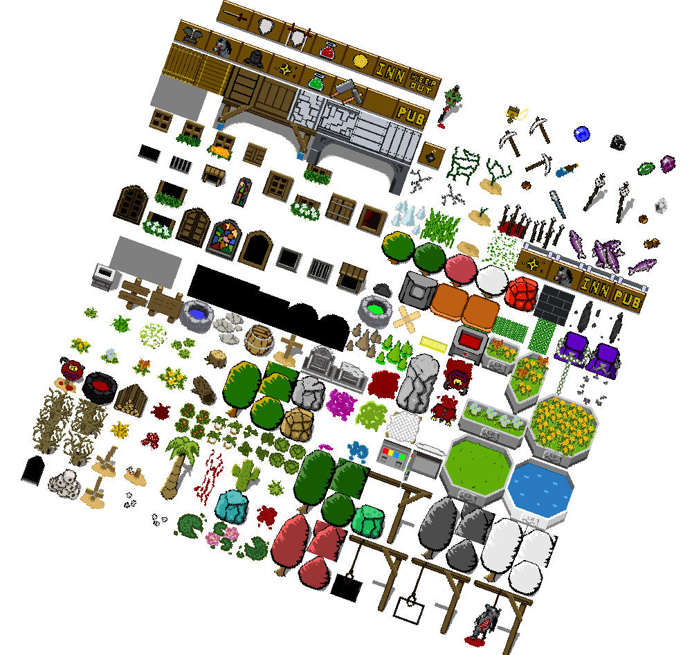 RPG Maker MZ - Pixel Pack 1 Characters - Faces - Tilesets