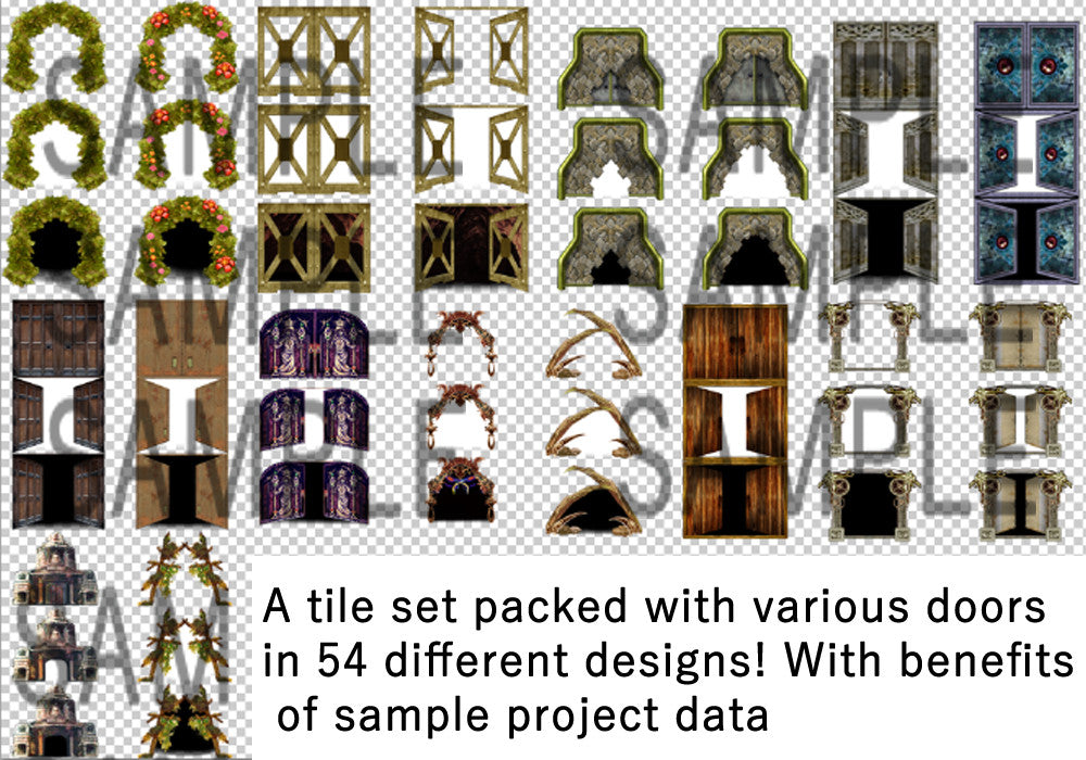 RPG Maker MZ - NATHUHARUCA Door Tilesets