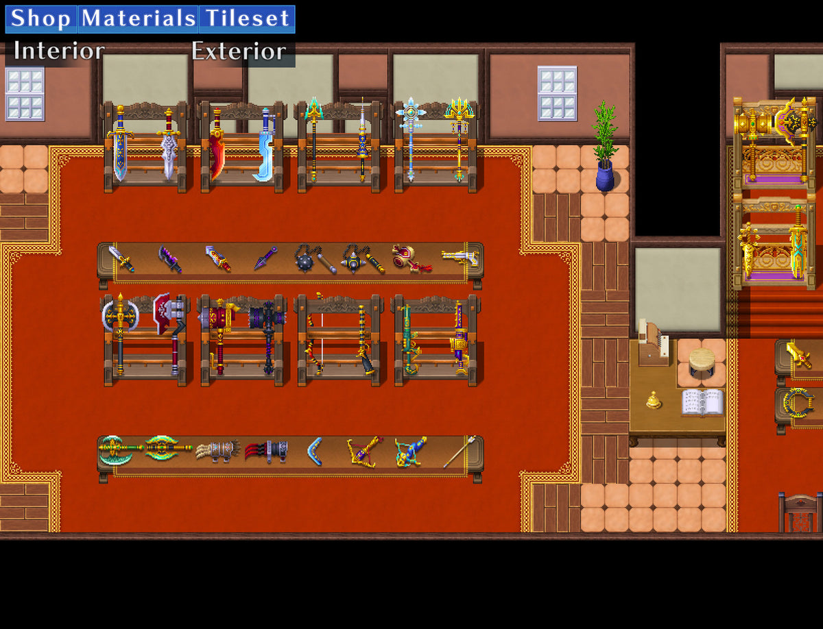 Shop Materials Tileset - Interior / Exterior - RPG Maker MV