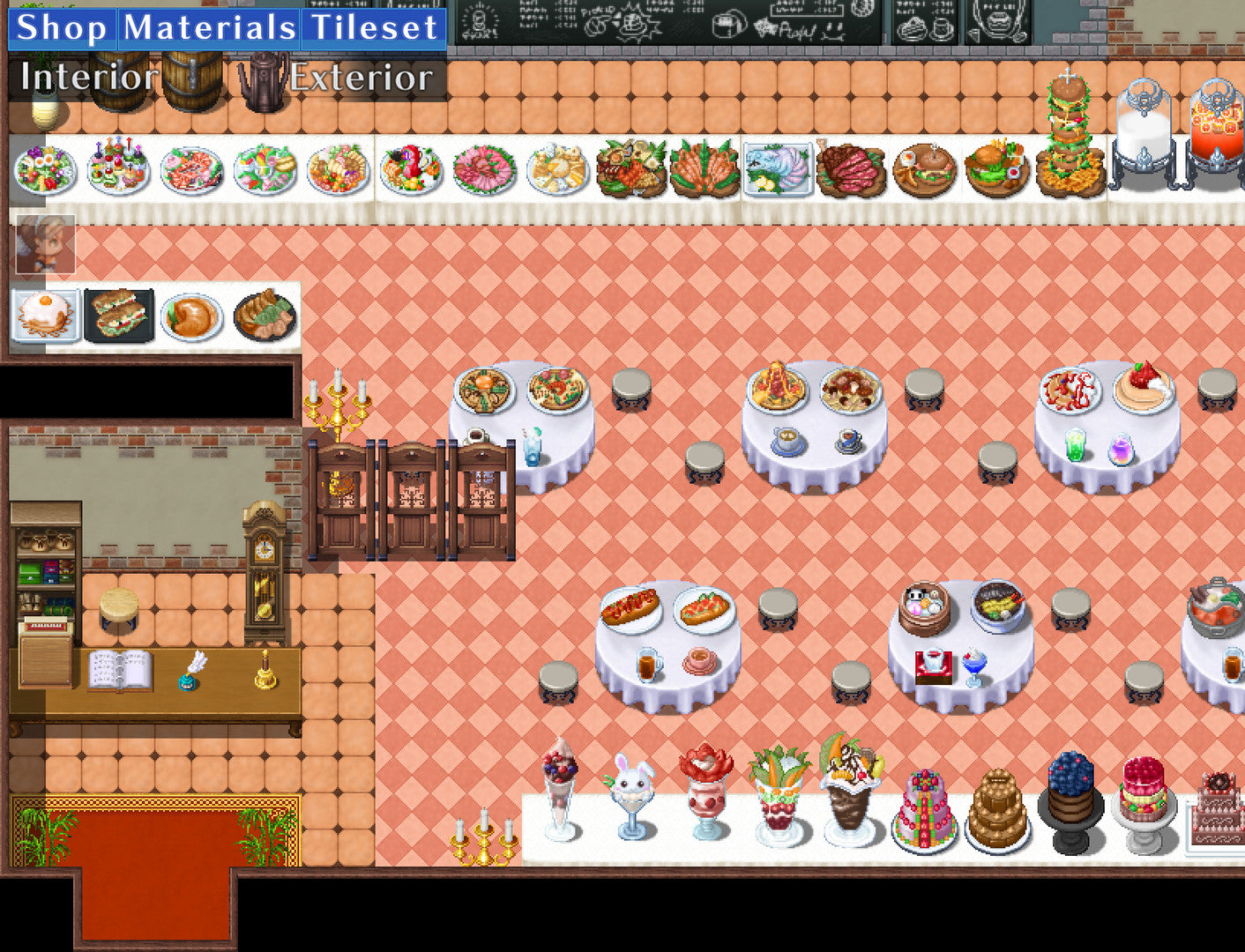 RPG Maker MZ - Shop Materials Tileset - Interior / Exterior