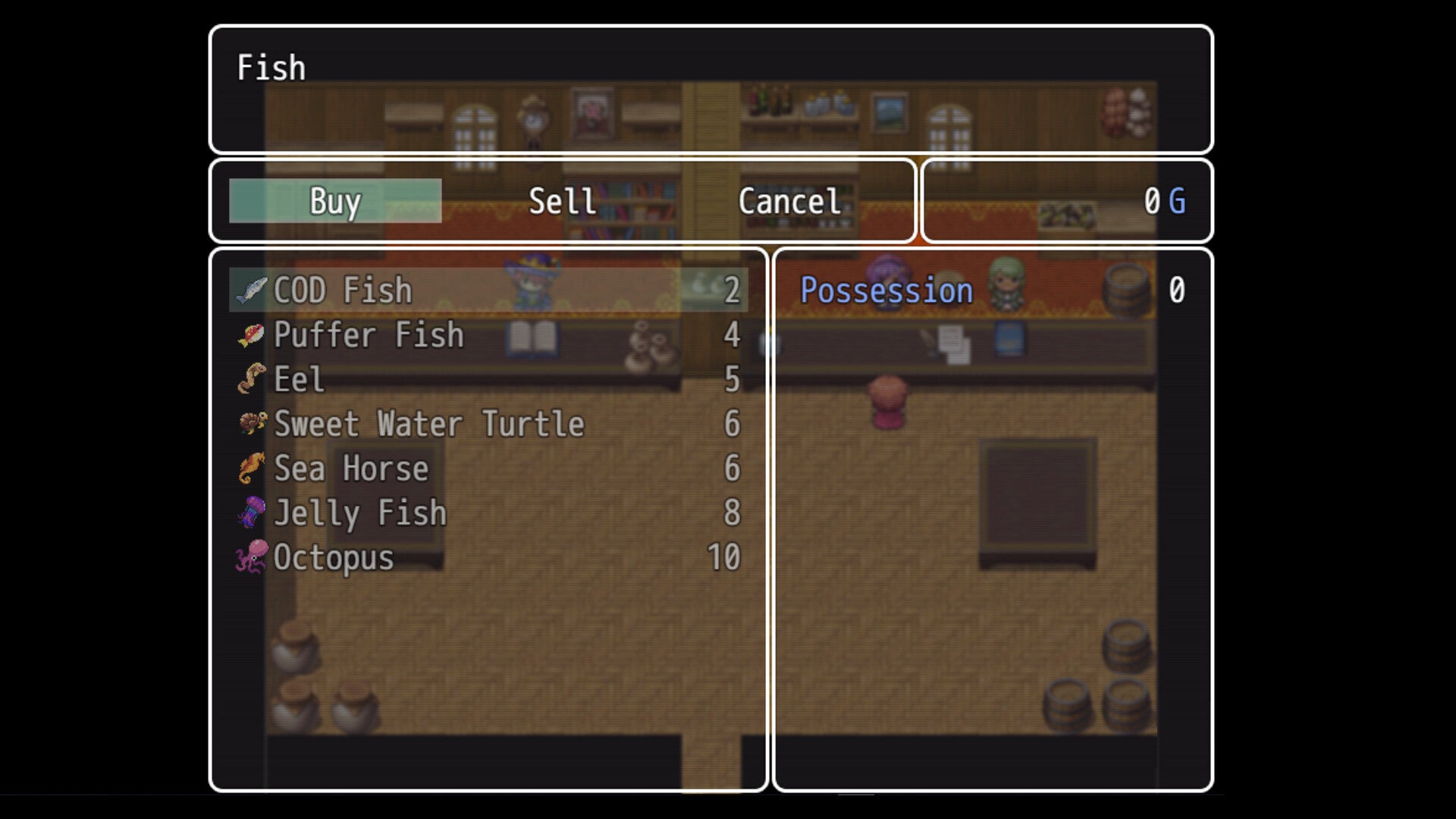 RPG Maker MZ - PIXELART FISH ICONS PACK