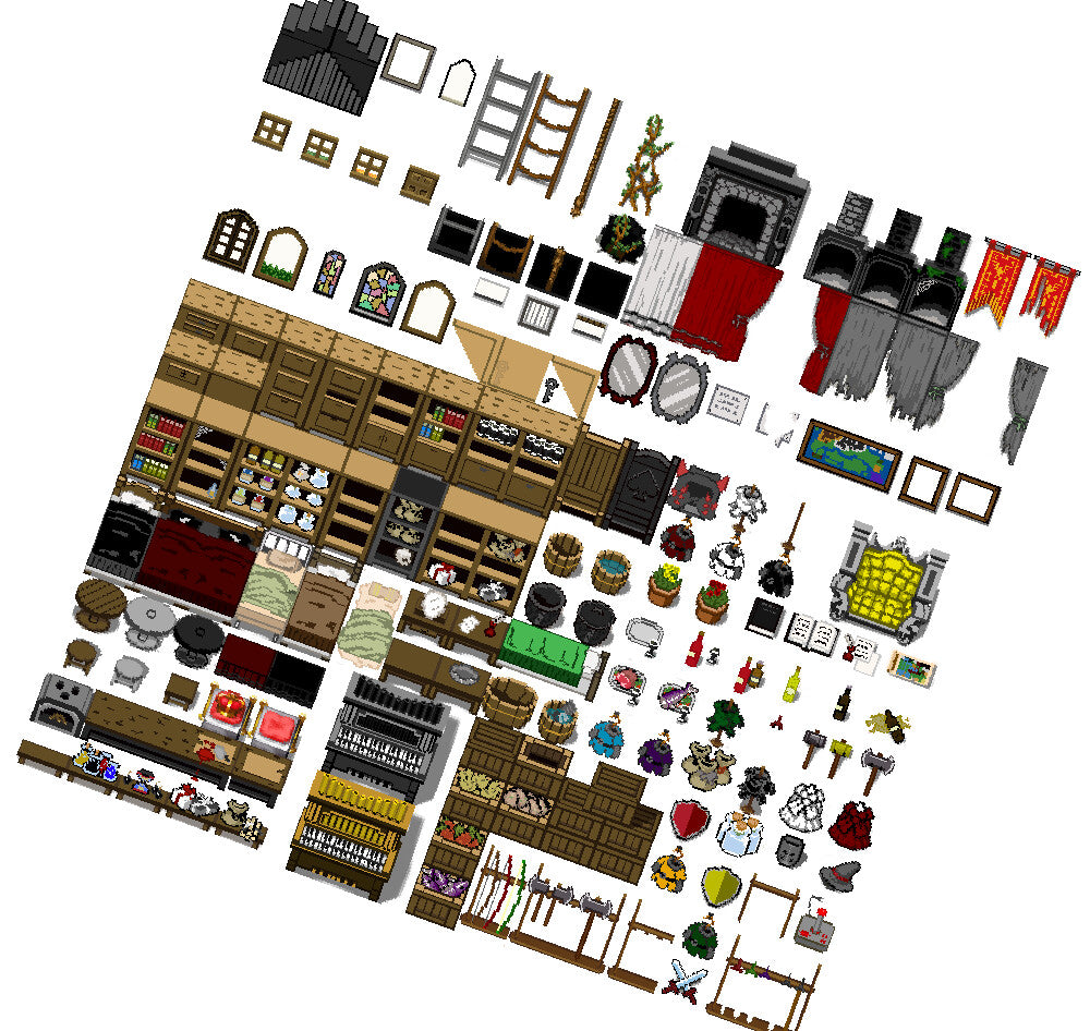 RPG Maker MZ - Pixel Pack 1 Characters - Faces - Tilesets