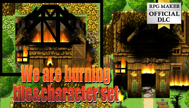 We are burning tile and character set - RPGツクールMZ